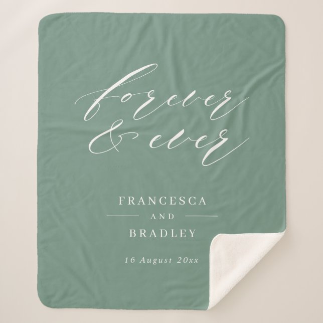 Couverture Sherpa Don de Mariage pour la calligraphie Turquoise et j (Devant)