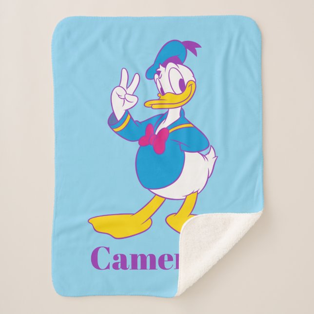 Couverture Sherpa Donald Duck Signe de paix (Devant)