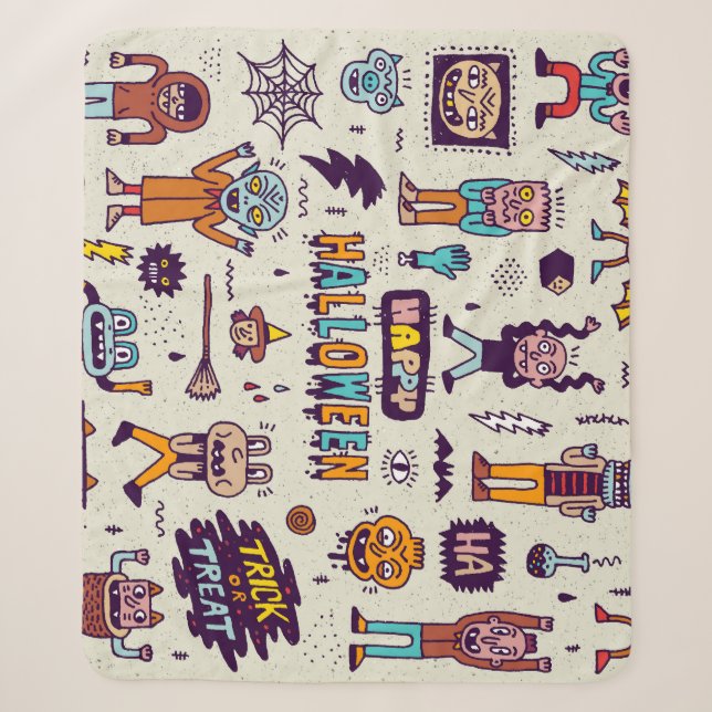 Couverture Sherpa Doodles d'Halloween, bande dessinée délirante sans (Devant)