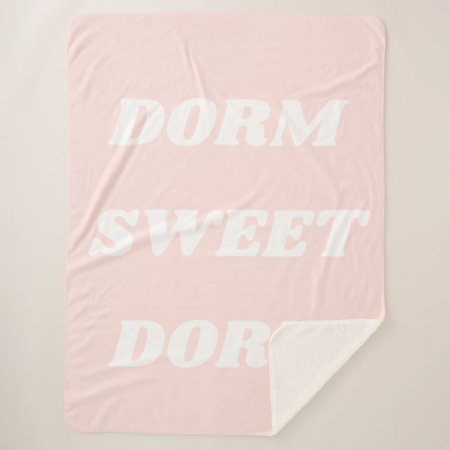Couverture Sherpa Dorm Sweet Dorm en Blush (Devant)