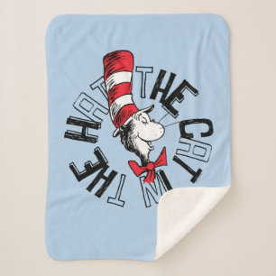 Couverture Sherpa Dr Seuss Chat dans l'art rond Casquette
