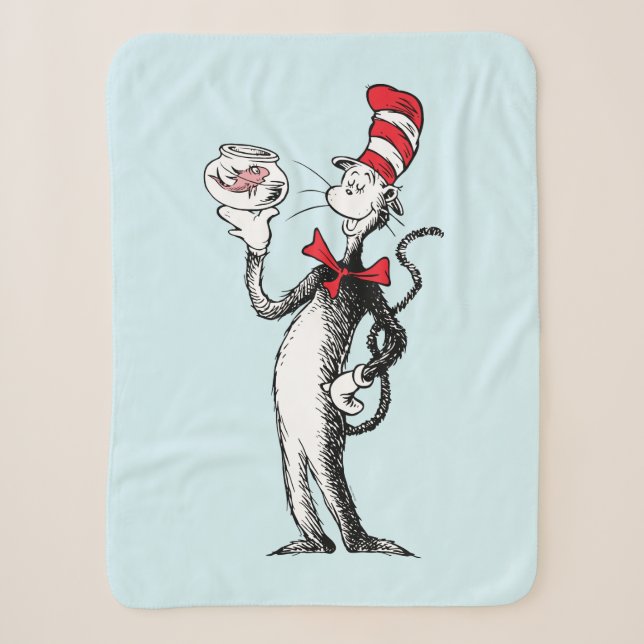 Couverture Sherpa Dr Seuss | Chat dans le Casquette & Krinklebine (Devant)