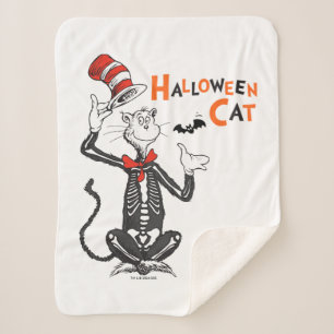 Couverture Sherpa Dr Seuss   Chat d'Halloween en Casquette
