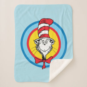Couverture Sherpa Dr. Seuss Graphisme de tête de Chat dans le Chap