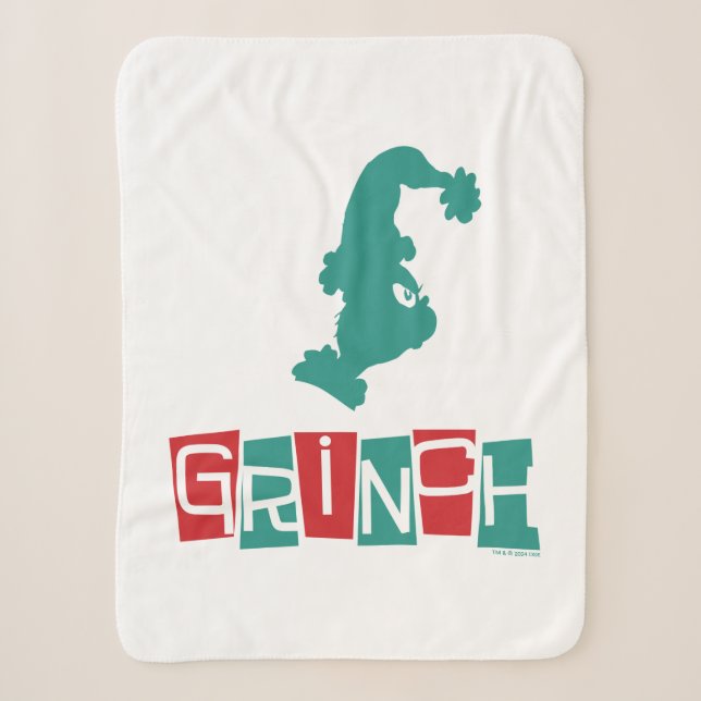 Couverture Sherpa Dr Seuss | Grinch - Rouge et Vert (Devant)