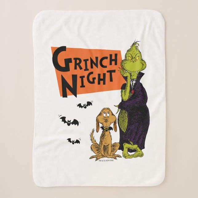 Couverture Sherpa Dr Seuss | Hallowen Grinch Night Graphic (Devant)