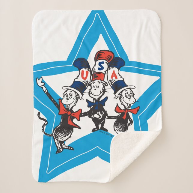 Couverture Sherpa Dr Seuss | Little Cats USA Graphisme Casquette (Devant)