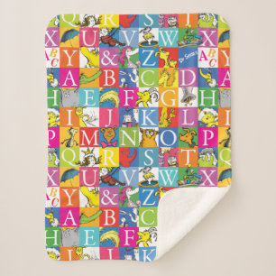 Couverture Sherpa Dr. Seuss's ABC Colorful Block Letter Pattern