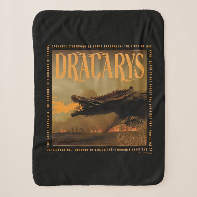 Couverture Sherpa "Dracarys" Drogon Breathing Fire Graphic (Devant)