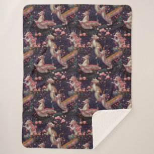 Couverture Sherpa Dragons floraux géants