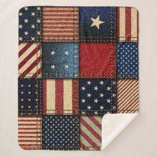 Couverture Sherpa Drapeau Américain, Motif sans chichi.