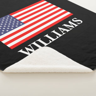 Couverture Sherpa Drapeau américain patriotique coutume Toison de S