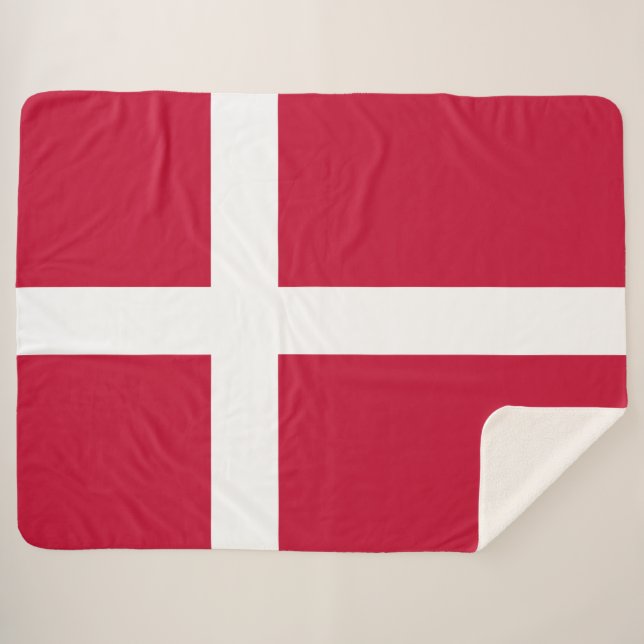 Couverture Sherpa Drapeau danois (Devant (Horizontal))