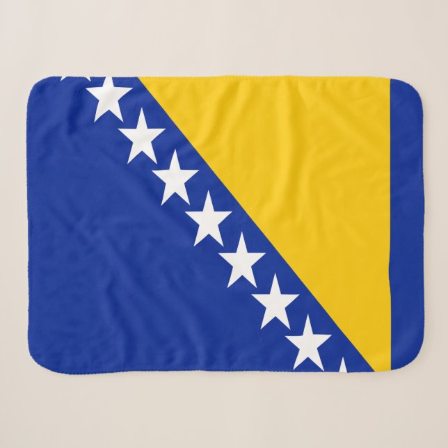 Couverture Sherpa Drapeau de Bosnie-Herzégovine patriotique (Devant (Horizontal))