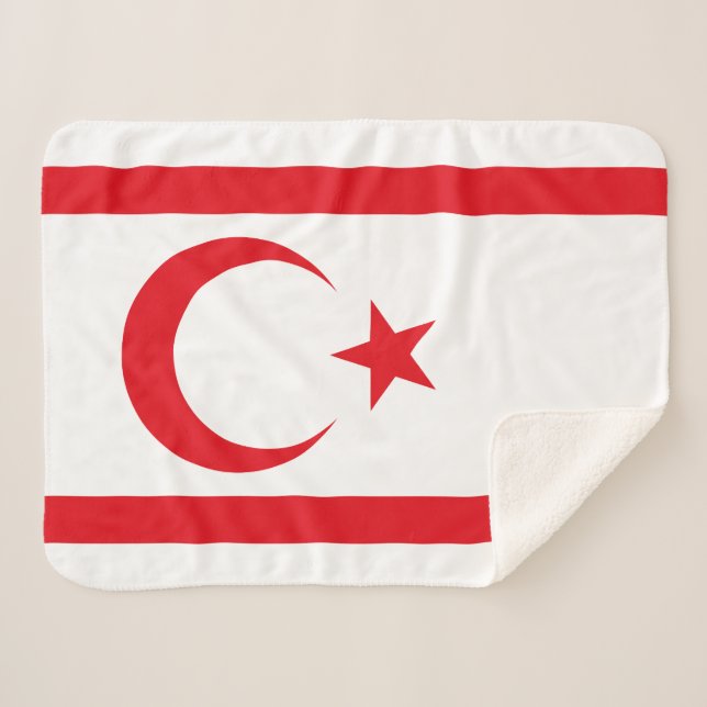 Couverture Sherpa Drapeau de Chypre du Nord (Devant (Horizontal))