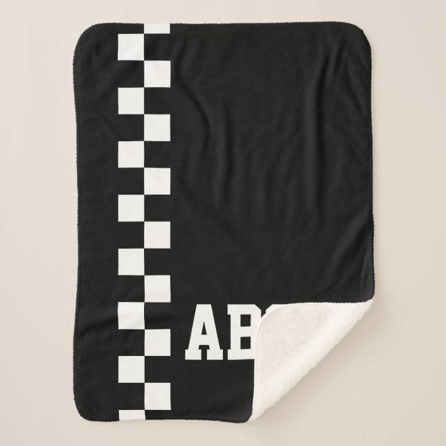 Couverture Sherpa Drapeau de course monographique personnalisé Sport (Devant)