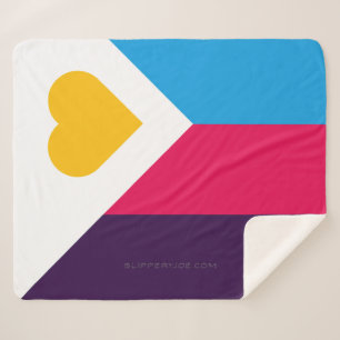 Couverture Sherpa Drapeau de fierté de la polyamorie tricolore de Sl
