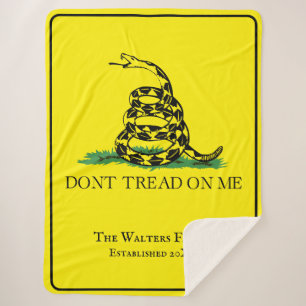 Couverture Sherpa Drapeau de Gadsden Ne Marche Pas sur Moi Nom de Fa