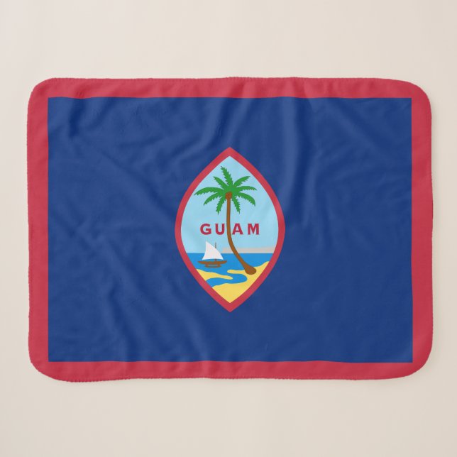 Couverture Sherpa Drapeau de Guam (Devant (Horizontal))