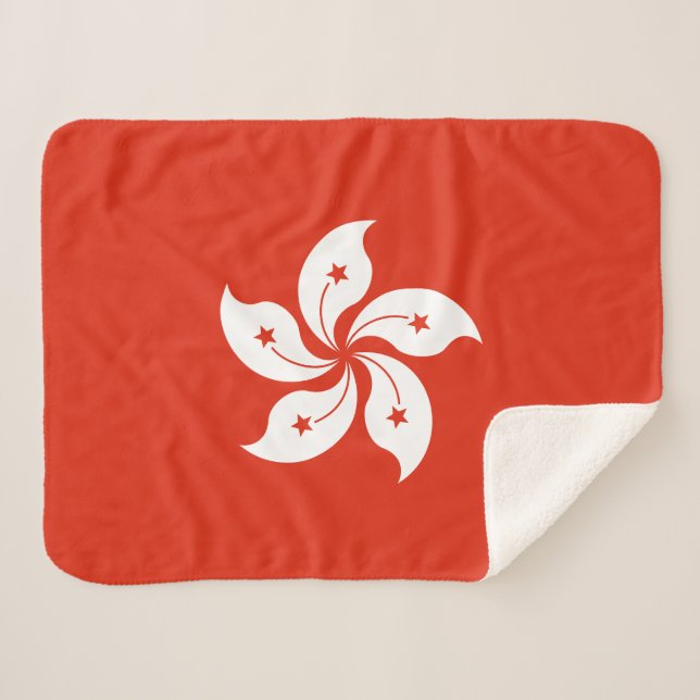 Couverture Sherpa Drapeau de Hong Kong (Devant (Horizontal))