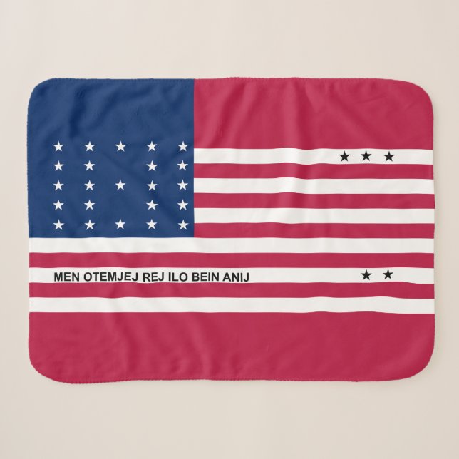 Couverture Sherpa Drapeau de l'atoll de Bikini Patriotique (Devant (Horizontal))