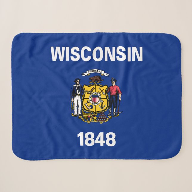 Couverture Sherpa Drapeau de l'État du Wisconsin (Devant (Horizontal))