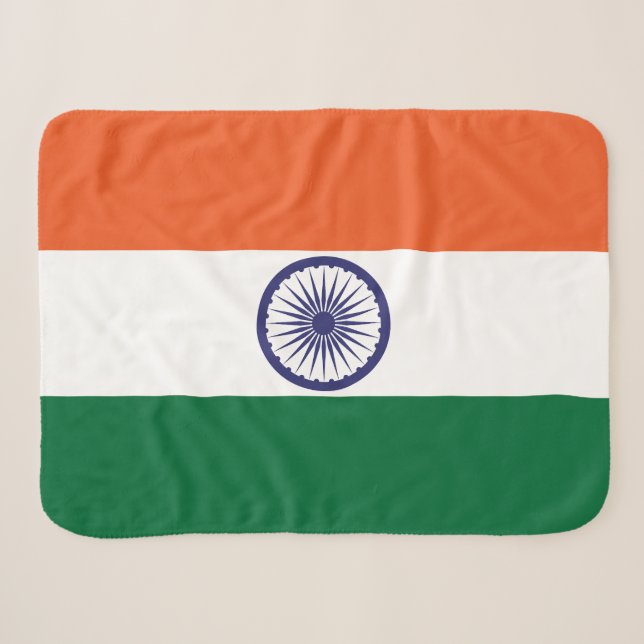 Couverture Sherpa Drapeau de l'Inde (Devant (Horizontal))
