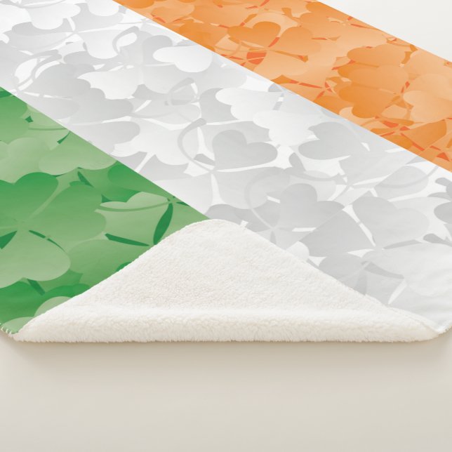 Couverture Sherpa Drapeau de l'Irlande avec motif shamrock (3/4)
