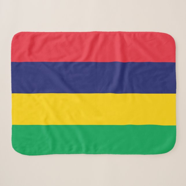 Couverture Sherpa Drapeau de Maurice (Devant (Horizontal))