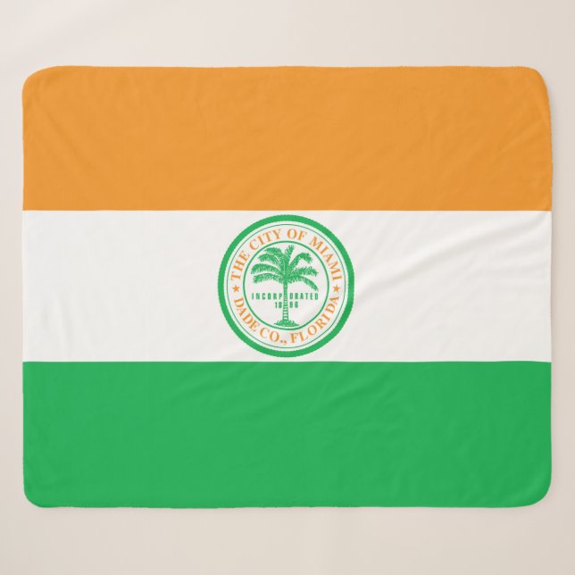 Couverture Sherpa Drapeau de Miami (Floride) (Devant (Horizontal))