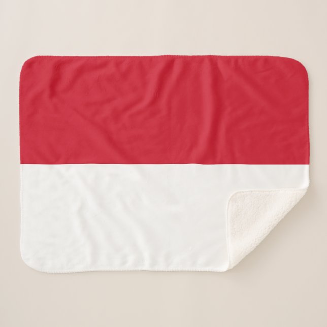 Couverture Sherpa Drapeau de Monaco (Devant (Horizontal))