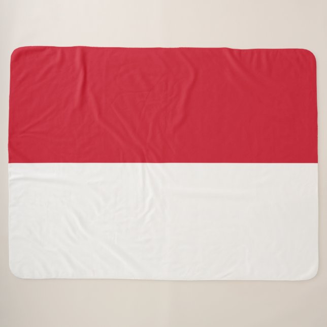Couverture Sherpa Drapeau de Monaco (Devant (Horizontal))
