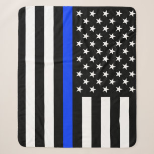 Couverture Sherpa Drapeau de police de la ligne bleue mince