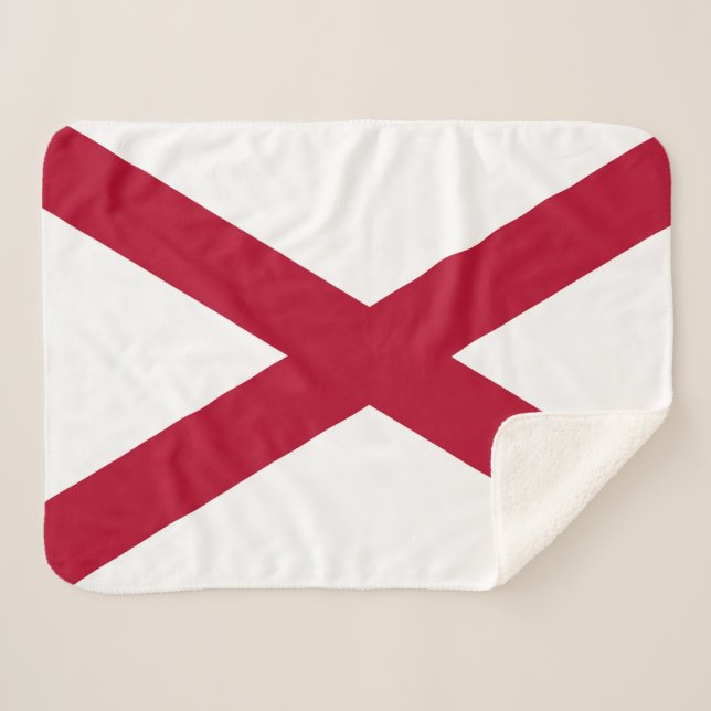 Couverture Sherpa Drapeau d'État Alabama Imprimer Patriotique (Devant (Horizontal))