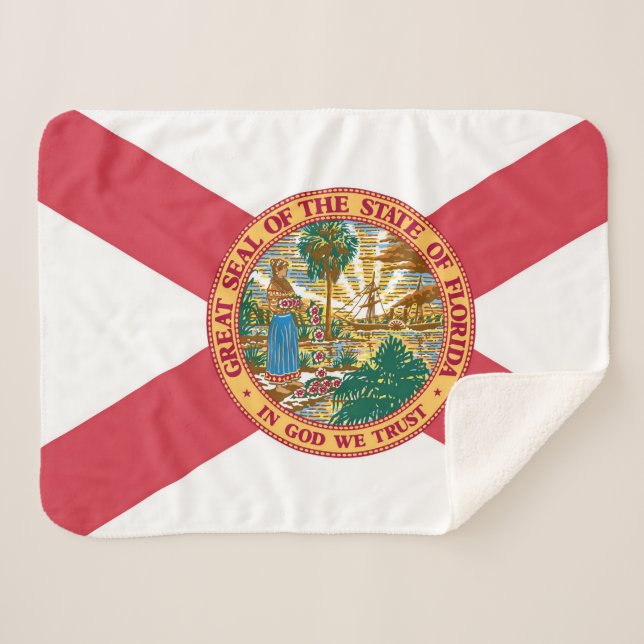 Couverture Sherpa Drapeau d'État de Floride Imprimer Patriotique (Devant (Horizontal))