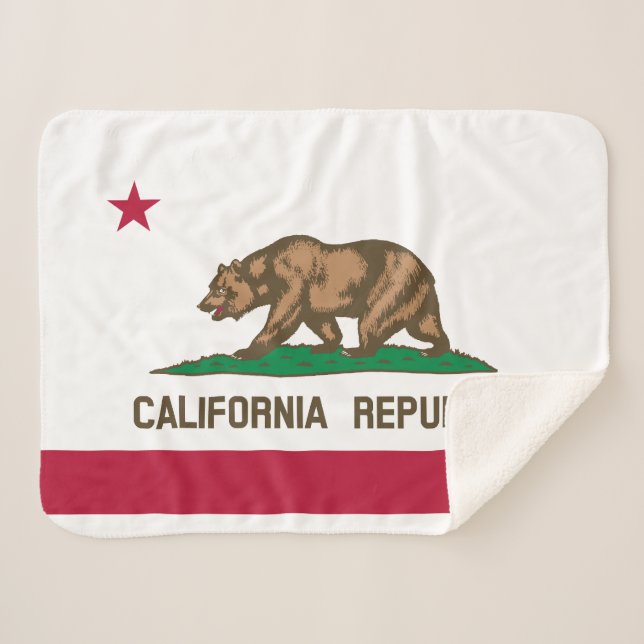Couverture Sherpa Drapeau d'État de la République de Californie (Devant (Horizontal))