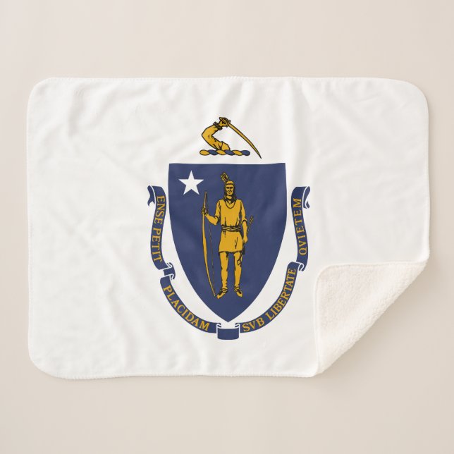 Couverture Sherpa Drapeau d'État du Massachusetts (Devant (Horizontal))