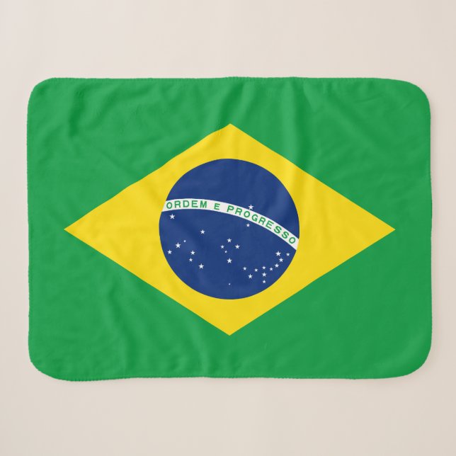 Couverture Sherpa Drapeau du Brésil patriotique (Devant (Horizontal))