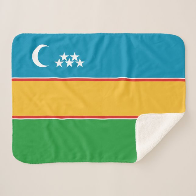 Couverture Sherpa Drapeau du Karakalpakstan (Devant (Horizontal))