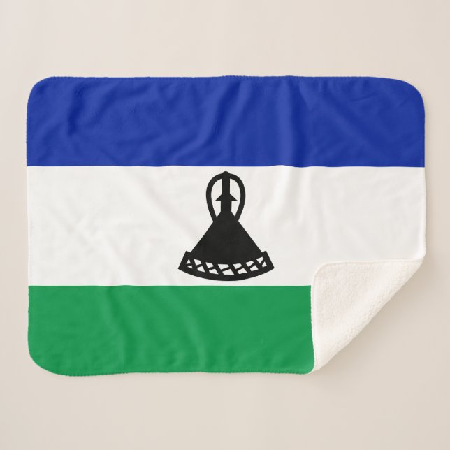 Couverture Sherpa Drapeau du Lesotho (Devant (Horizontal))