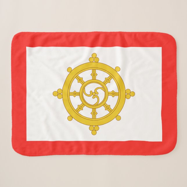 Couverture Sherpa Drapeau du royaume de Sikkim (Devant (Horizontal))