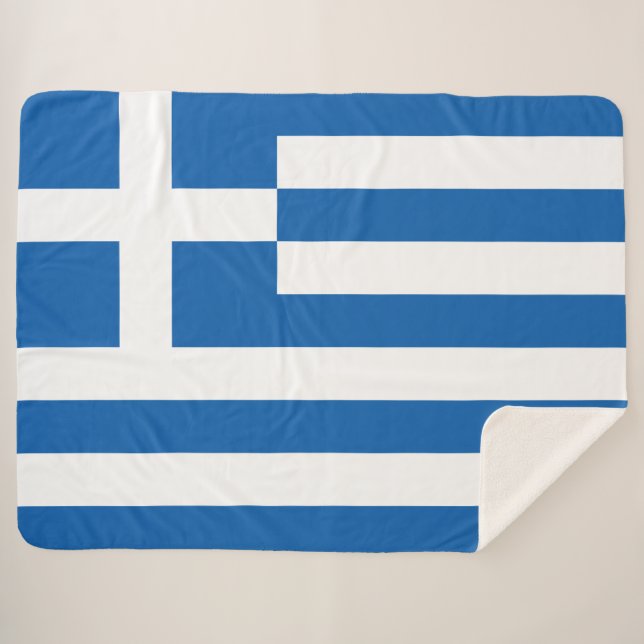 Couverture Sherpa Drapeau grec (Grèce) (Devant (Horizontal))