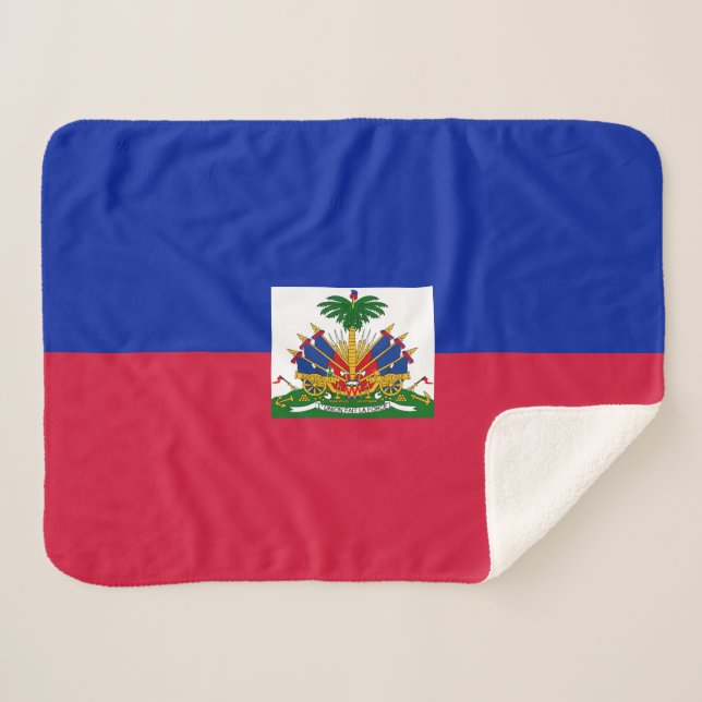 Couverture Sherpa Drapeau Haïti (Devant (Horizontal))
