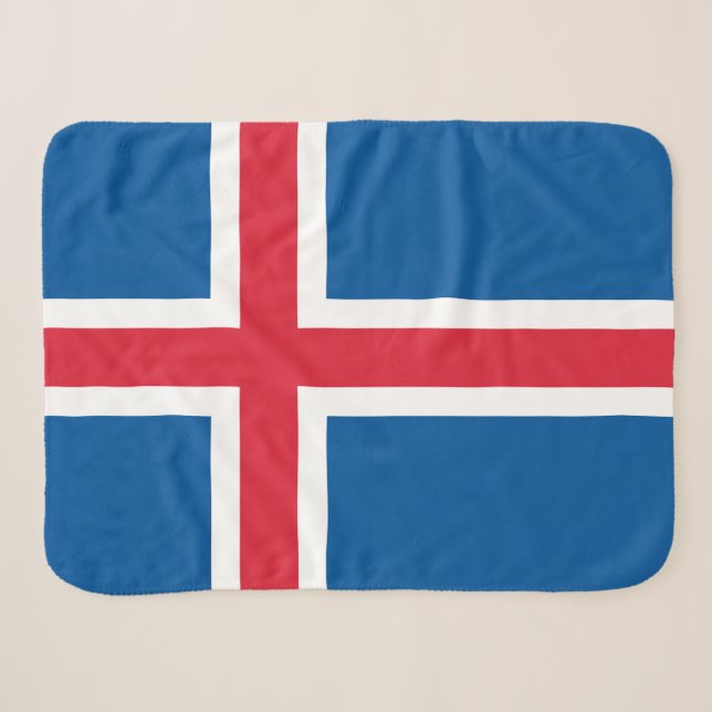 Couverture Sherpa Drapeau Islande (Devant (Horizontal))