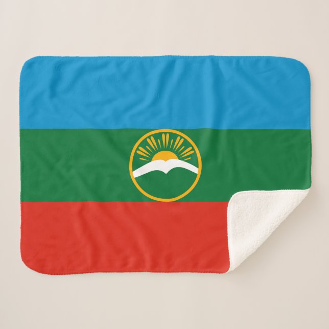 Couverture Sherpa Drapeau Karachay Cherkessia (Devant (Horizontal))
