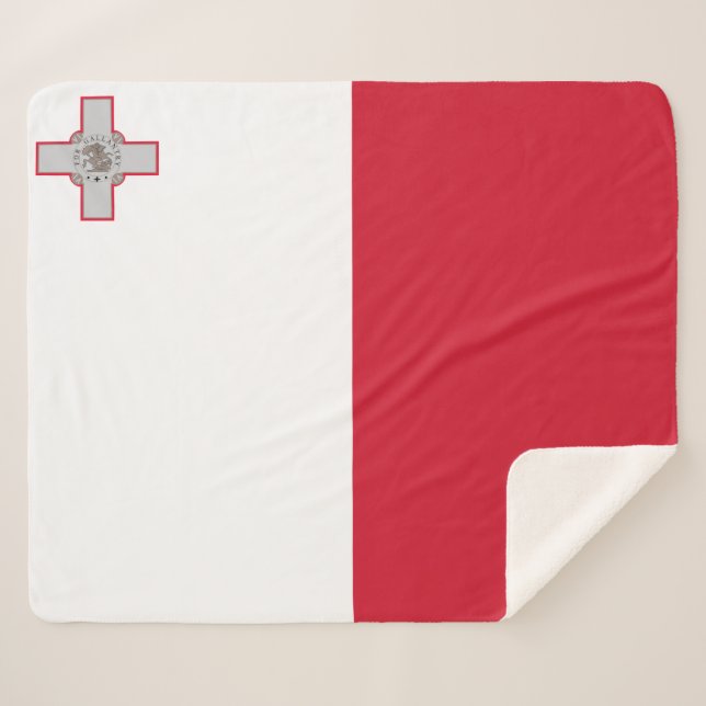 Couverture Sherpa Drapeau maltais (Devant (Horizontal))