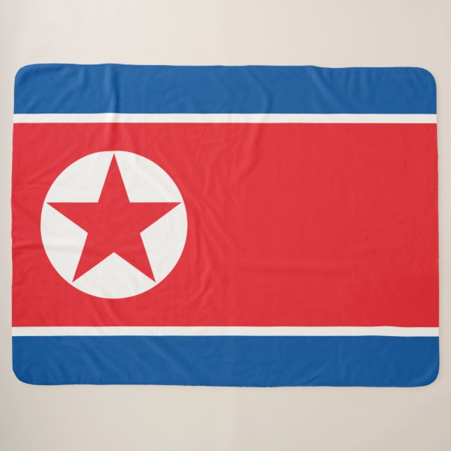 Couverture Sherpa Drapeau nord-coréen (Devant (Horizontal))