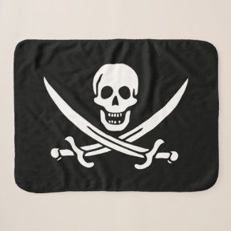 Couverture Sherpa Drapeau pirate crâne épées croisées