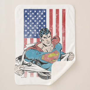 Couverture Sherpa Drapeau Superman & US