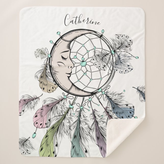 Couverture Sherpa Dreamcatcher nom personnalisé polaire (Devant)